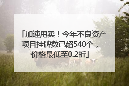 加速甩卖！今年不良资产项目挂牌数已超540个，价格最低至0.2折