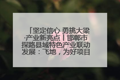 坚定信心 勇挑大梁·产业新亮点丨邯郸市探路县域特色产业联动发展：飞地，为好项目跨域安个家