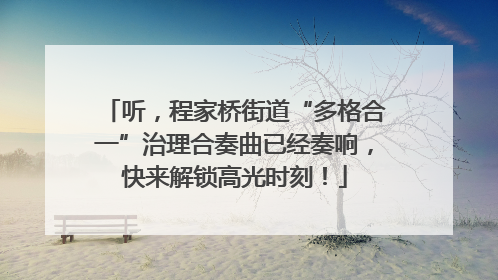 听，程家桥街道“多格合一”治理合奏曲已经奏响，快来解锁高光时刻！