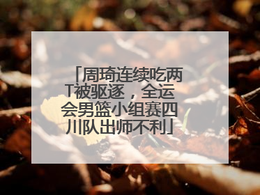 周琦连续吃两T被驱逐，全运会男篮小组赛四川队出师不利