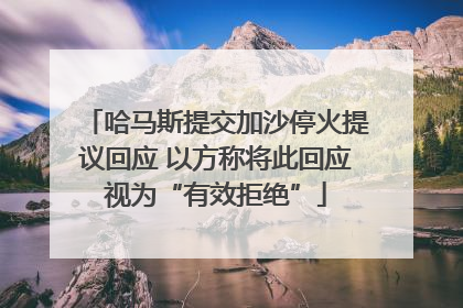 哈马斯提交加沙停火提议回应 以方称将此回应视为“有效拒绝”