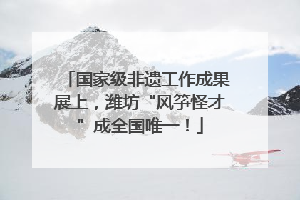 国家级非遗工作成果展上，潍坊“风筝怪才”成全国唯一！