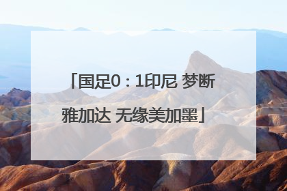国足0∶1印尼 梦断雅加达 无缘美加墨
