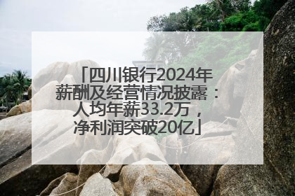 四川银行2024年薪酬及经营情况披露：人均年薪33.2万，净利润突破20亿