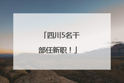 四川5名干部任新职！