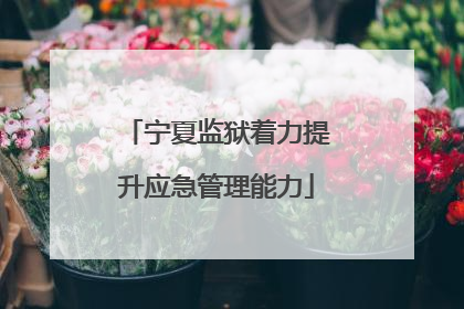 宁夏监狱着力提升应急管理能力