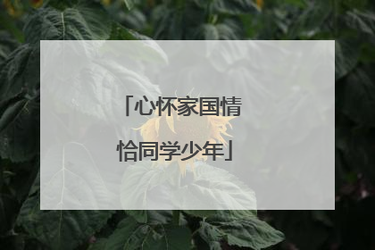 心怀家国情 恰同学少年