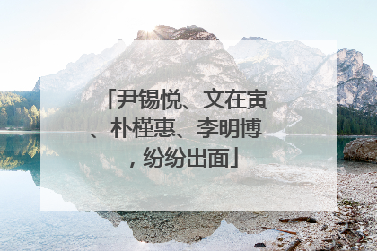 尹锡悦、文在寅、朴槿惠、李明博，纷纷出面