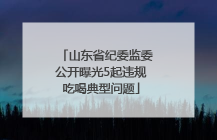 山东省纪委监委公开曝光5起违规吃喝典型问题