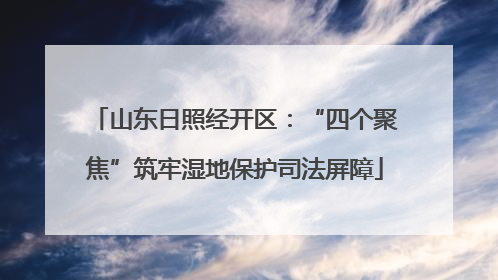 山东日照经开区：“四个聚焦”筑牢湿地保护司法屏障