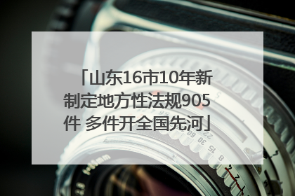 山东16市10年新制定地方性法规905件 多件开全国先河