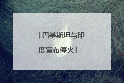 巴基斯坦与印度宣布停火