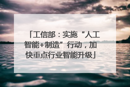 工信部：实施“人工智能+制造”行动，加快重点行业智能升级