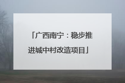 广西南宁：稳步推进城中村改造项目