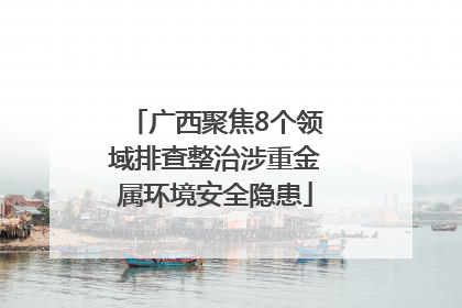 广西聚焦8个领域排查整治涉重金属环境安全隐患