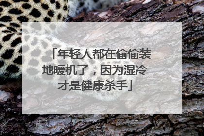 年轻人都在偷偷装地暖机了，因为湿冷才是健康杀手