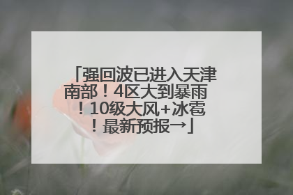 强回波已进入天津南部！4区大到暴雨！10级大风+冰雹！最新预报→