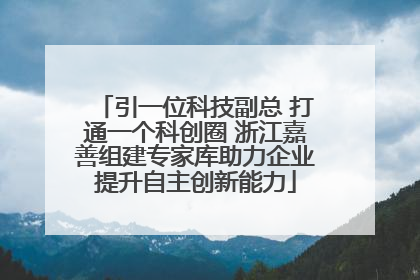 引一位科技副总 打通一个科创圈 浙江嘉善组建专家库助力企业提升自主创新能力