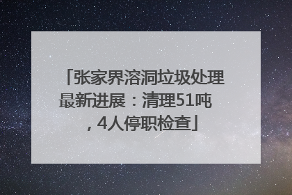 张家界溶洞垃圾处理最新进展：清理51吨，4人停职检查