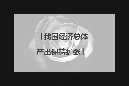 我国经济总体产出保持扩张