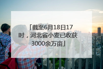 截至6月18日17时，河北省小麦已收获3000余万亩