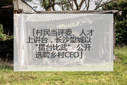 村民当评委、人才上讲台，长沙望城以“擂台比武” 公开选聘乡村CEO