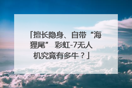 擅长隐身、自带“海狸尾” 彩虹-7无人机究竟有多牛？