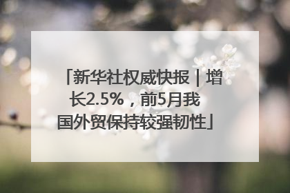 新华社权威快报｜增长2.5%，前5月我国外贸保持较强韧性