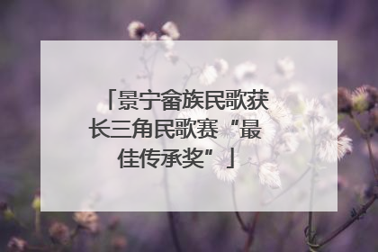 景宁畲族民歌获长三角民歌赛“最佳传承奖”