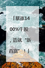 暴涨1400%牛股，造就“新首富”！
