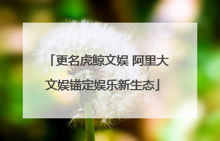 更名虎鲸文娱 阿里大文娱锚定娱乐新生态