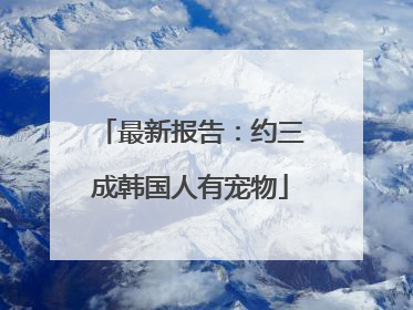 最新报告：约三成韩国人有宠物