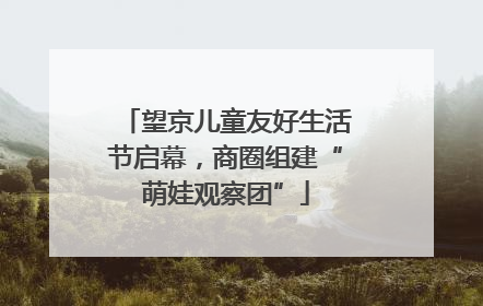 望京儿童友好生活节启幕，商圈组建“萌娃观察团”
