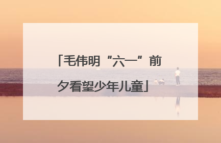 毛伟明“六一”前夕看望少年儿童