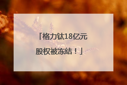 格力钛18亿元股权被冻结！