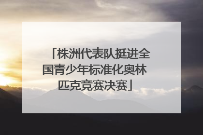 株洲代表队挺进全国青少年标准化奥林匹克竞赛决赛
