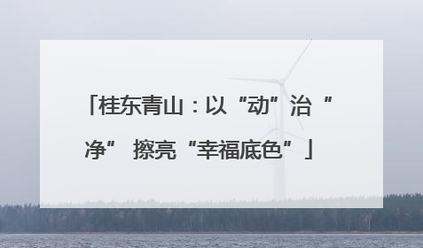 桂东青山：以“动”治“净” 擦亮“幸福底色”