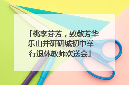 桃李芬芳，致敬芳华 乐山井研研城初中举行退休教师欢送会