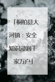 桐柏县大河镇：安全知识浸润千家万户