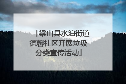 梁山县水泊街道德馨社区开展垃圾分类宣传活动