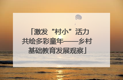 激发“村小”活力 共绘多彩童年——乡村基础教育发展观察