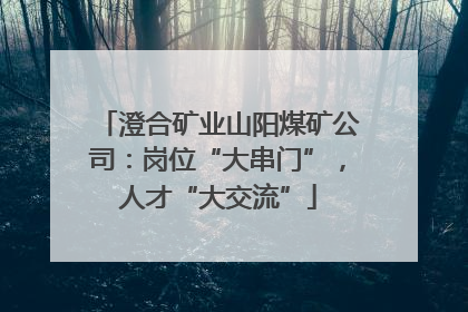 澄合矿业山阳煤矿公司：岗位“大串门”，人才“大交流”