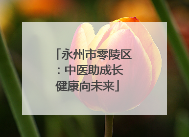 永州市零陵区：中医助成长 健康向未来