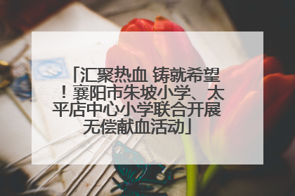 汇聚热血 铸就希望！襄阳市朱坡小学、太平店中心小学联合开展无偿献血活动