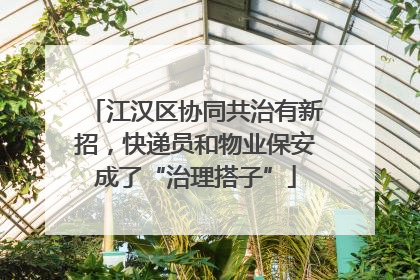 江汉区协同共治有新招，快递员和物业保安成了“治理搭子”