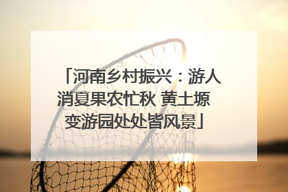 河南乡村振兴：游人消夏果农忙秋 黄土塬变游园处处皆风景