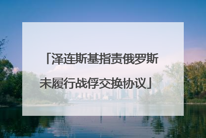 泽连斯基指责俄罗斯未履行战俘交换协议