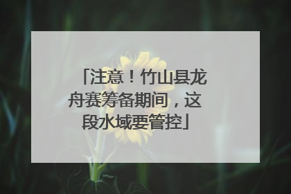 注意！竹山县龙舟赛筹备期间，这段水域要管控