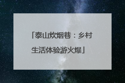 泰山炊烟巷：乡村生活体验游火爆