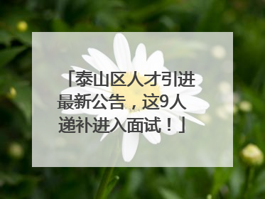 泰山区人才引进最新公告，这9人递补进入面试！
